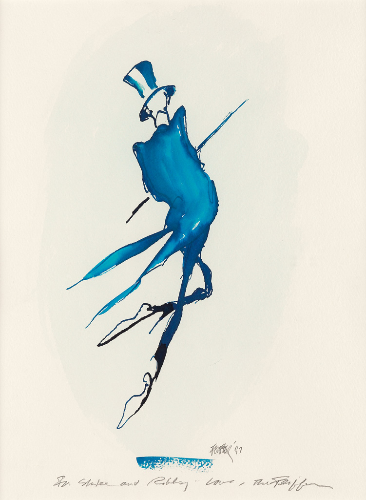(CARTOONS / CARICATURE.)  JULES FEIFFER. Fred Astaire in Blue.